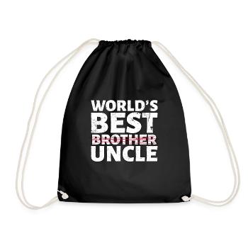 Weltbester Onkel Design Bruder befördert Geschenk - Turnbeutel - Schwarz - Vorne