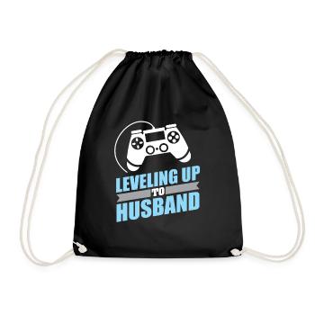 Gamer Engagement Leveling bis zum Ehemann - Turnbeutel - Schwarz - Vorne