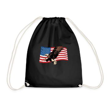 America Eagle - Drawstring Bag - black - Front