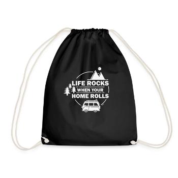 Motorhome Funny Funny Saying Caravan - Drawstring Bag - black - Front