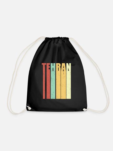 Tehran Iran vintage - Drawstring Bag - black