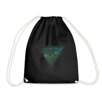 Space triangle pyramid shape gift - Drawstring Bag - black - Front