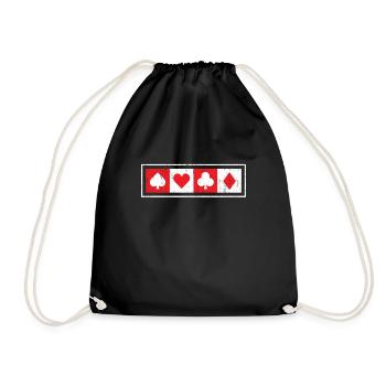 Poker - Turnbeutel - Schwarz - Vorne