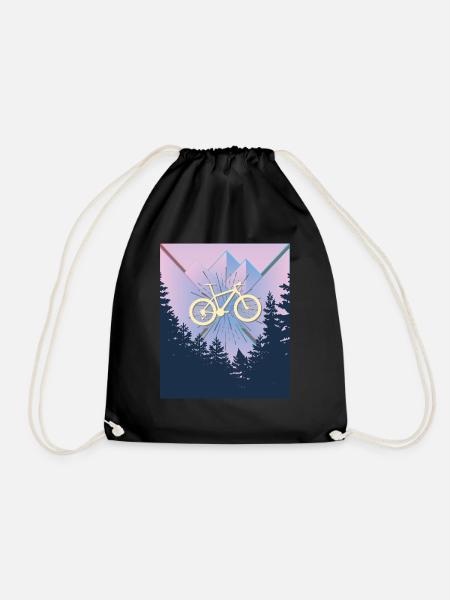 Fahrrad Mountainbike Zweirad Bike Bicycle Geschenk - Turnbeutel - Schwarz