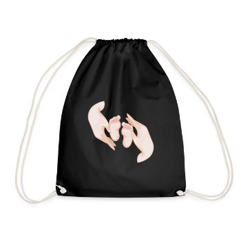 pieds de bébé - Sac de sport léger - noir - Devant