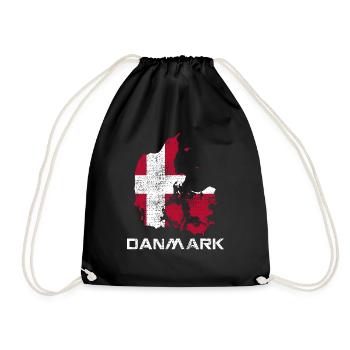 Danemark Carte du drapeau danois - Sac de sport léger - noir - Devant