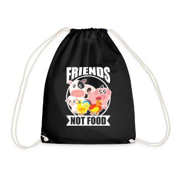 Animals Are Friends Not Food - Turnbeutel - Schwarz - Vorne