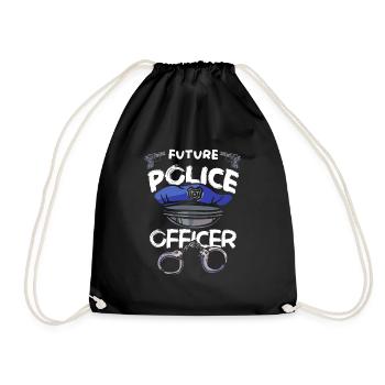 Policeman Police - Drawstring Bag - black - Front