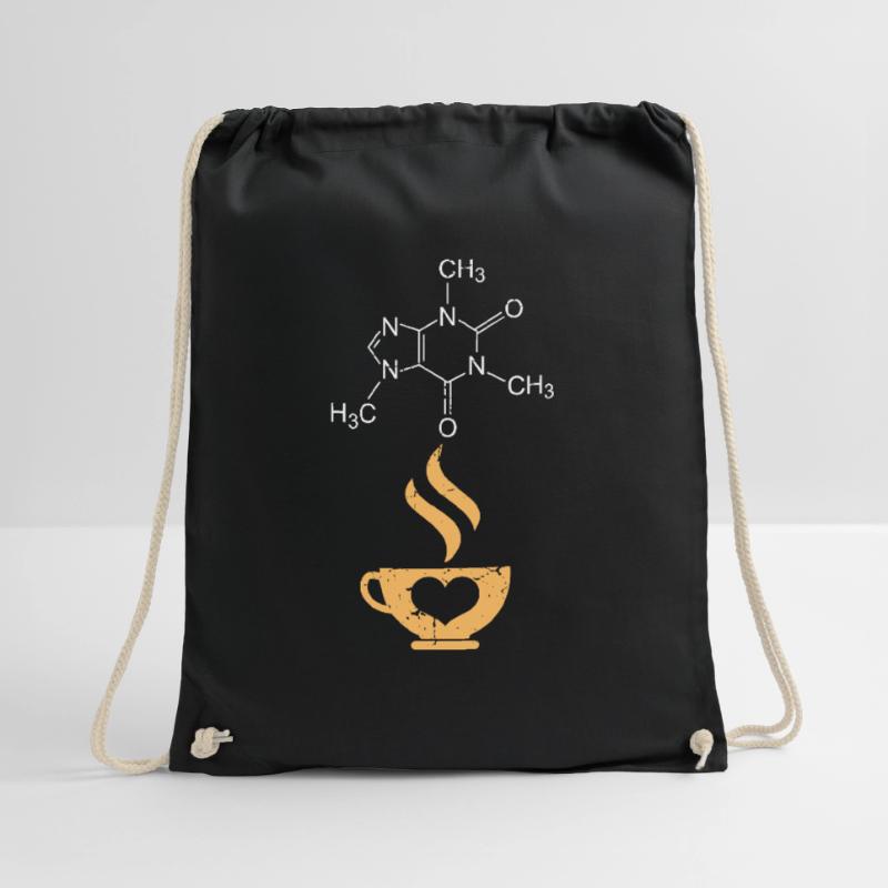 Caffeine Molecule Coffee Science Nerd Drawstring Bag