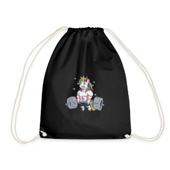 Funny the struggle is real Unicorn Unicorn gym - Drawstring Bag - black - Front