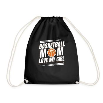 Basketball mom mother mom - Drawstring Bag - black - Front