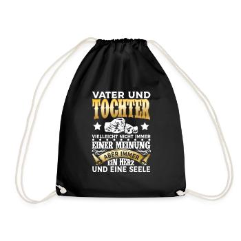 Vater Und Tochter T-Shirt Dad Partnerlook Vatertag - Turnbeutel - Schwarz - Vorne