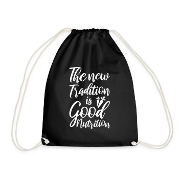 Nachhaltigkeit gesund - Turnbeutel - Schwarz - Vorne