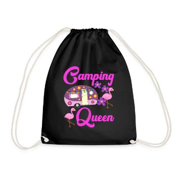 Camping Queen Flamingo Caravan Camper Gift - Sac de sport léger - noir - Devant