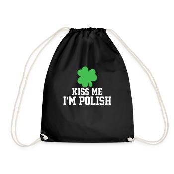 St. Patrick's Day Cloverleaf Polish Kiss - Drawstring Bag - black - Front