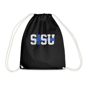 Sisu Finland Finnish Finnish - Drawstring Bag - black - Front