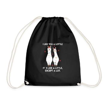 Alpaca Lama Funny Couples Gift Couple Couple - Drawstring Bag - black - Front