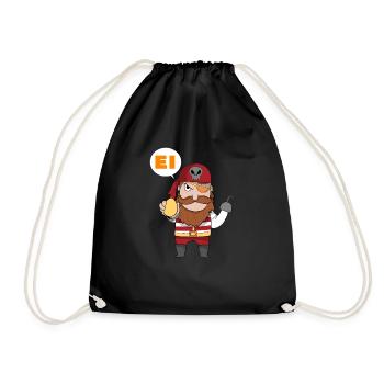 Piraten Ei Aye Kinder Ahoi Spaß Ostern Geschenk - Turnbeutel - Schwarz - Vorne
