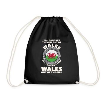 Wales - Drawstring Bag - black - Front