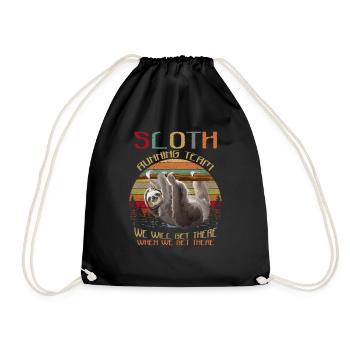 Sloth Running Team We'll Get There Funny Sloth - Drawstring Bag - black - Front