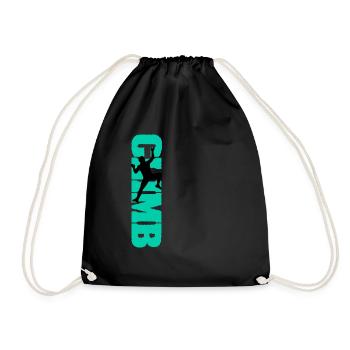 Klettern Bouldern Fels Kletterer Geschenkidee - Turnbeutel - Schwarz - Vorne