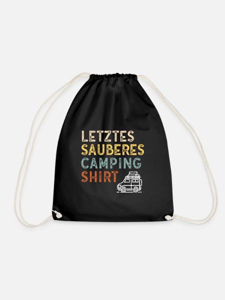 Letztes sauberes Camping Shirt für Camper - Turnbeutel - Schwarz