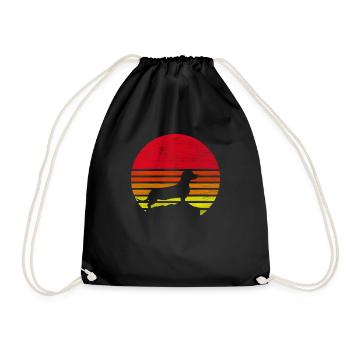 Retro teckel cadeau de silhouette - Sac de sport léger - noir - Devant