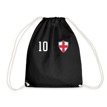 Angleterre 10 cadeau de ballon de sport équipe de football - Sac de sport léger - noir - Devant