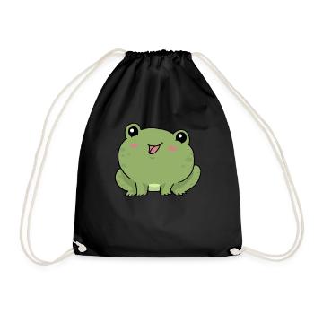 Kleiner Frosch - Turnbeutel - Schwarz - Vorne