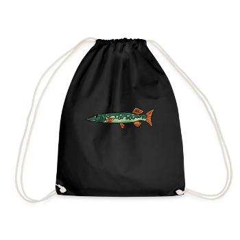 Pêche au brochet - Sac de sport léger - noir - Devant