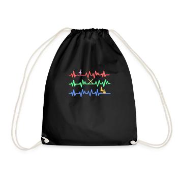 Schlagzeug Shirt Drummer Geschenk · Evolution - Turnbeutel - Schwarz - Vorne