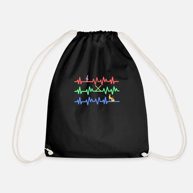 Schlagzeug Shirt Drummer Geschenk · Evolution - Turnbeutel - Schwarz