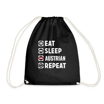 Austria - Drawstring Bag - black - Front