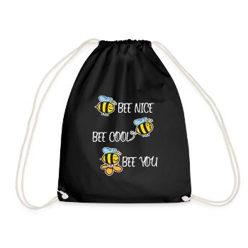 Biene Kind Cool Bienen Imker Lustiger Spruch Idee - Turnbeutel - Schwarz - Vorne