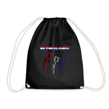 Netherlands - Drawstring Bag - black - Front
