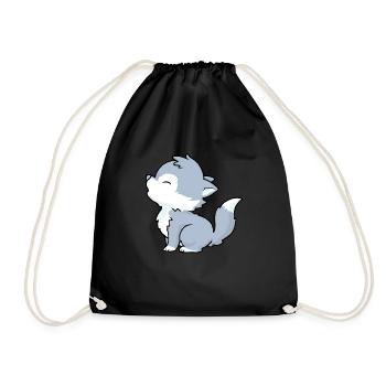 Little Wolf - Drawstring Bag - black - Front