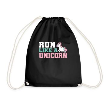 Un cadeau de course jogging coureur jogging licorne - Sac de sport léger - noir - Devant