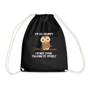 Hibou - Hibou - Caprice - Mauvaise humeur - Rengaine - Sac de sport léger - noir - Devant