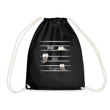 Hibou - Hibou - Rires - Sort - Sac de sport léger - noir - Devant