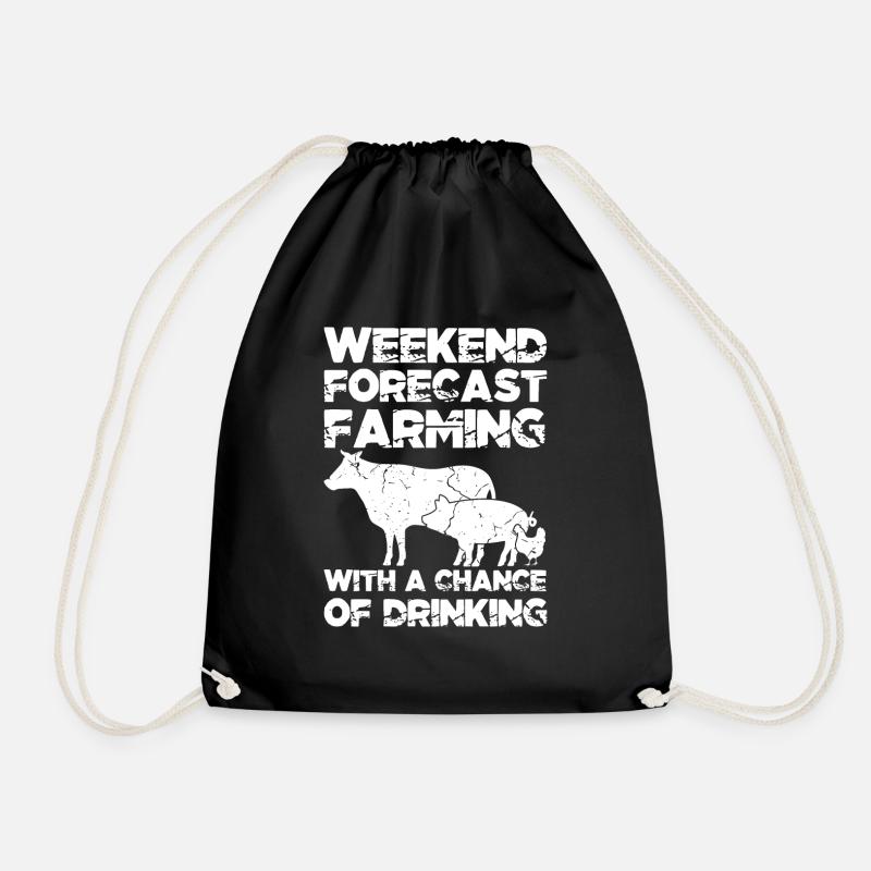 Farmer Farmer Farmer - Drawstring Bag - black
