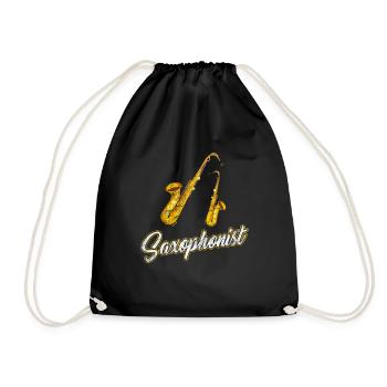 saxophone - Drawstring Bag - black - Front