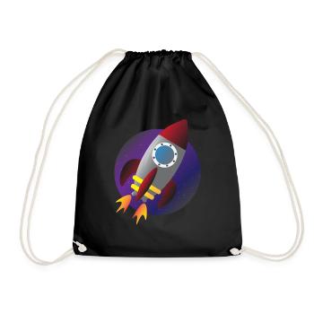 Fusée vaisseau spatial espace enfants enfants voyage dans l'espace - Sac de sport léger - noir - Devant