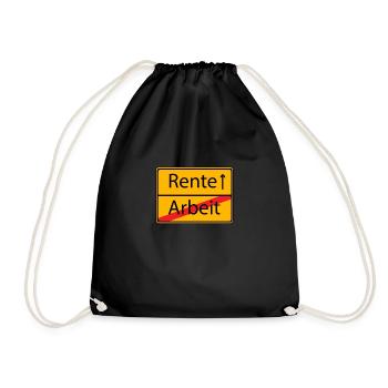 Rente Rentner Rentnerin - Arbeit Rente - Turnbeutel - Schwarz - Vorne