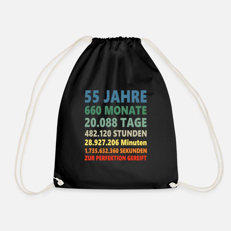 55 Jahre 55. Geburtstag Geschenk - Turnbeutel - Schwarz