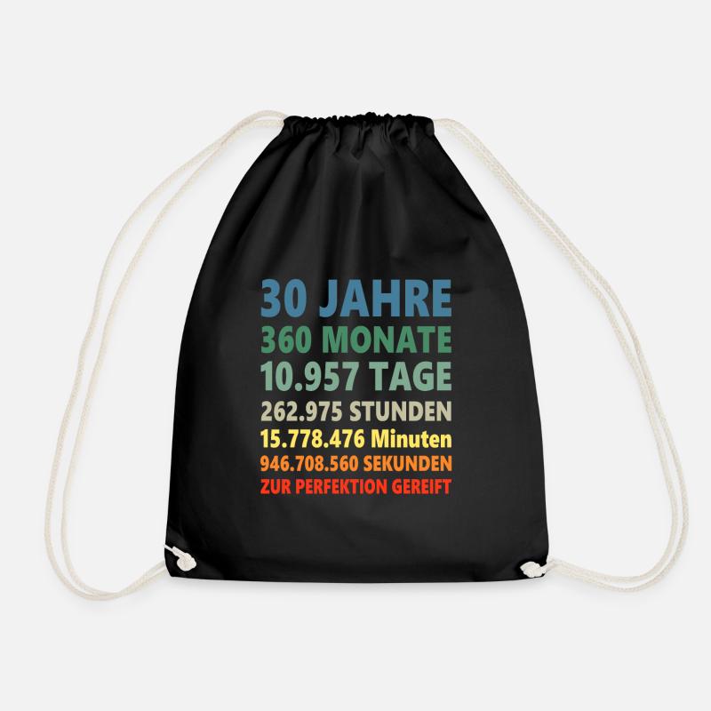 30ster 30 Jahre 30. Geburtstag Geschenk - Turnbeutel - Schwarz