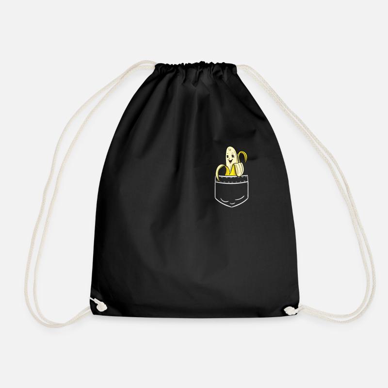 Banane Bananen Obst Tasche Pocket Lustig Geschenk - Turnbeutel - Schwarz