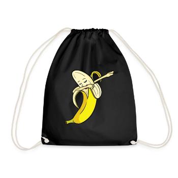 Banane Bananen Obst Dabbing Tanz Lustig Geschenk - Turnbeutel - Schwarz - Vorne