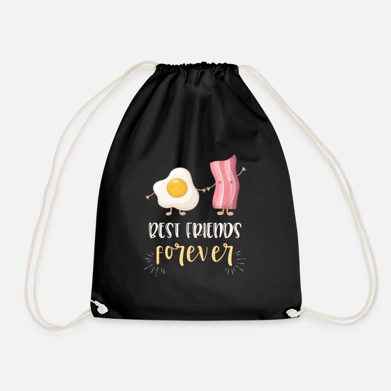 Niedliches Geschenk der Ei-Speck-besten Freunde BFF - Turnbeutel - Schwarz