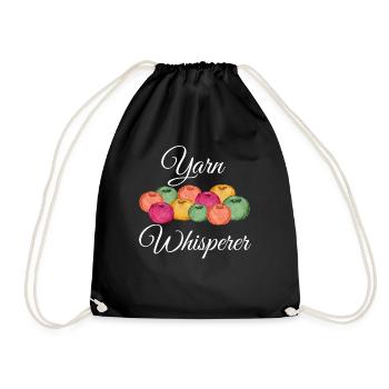 Yarn Whisperer Yarn Whisperer Knitting Crochet - Drawstring Bag - black - Front