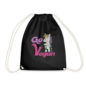 Vegan Unicorn Carrot Go Cadeau végétalien végétarien - Sac de sport léger - noir - Devant